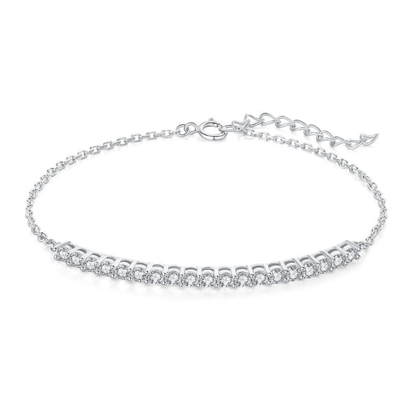 Luna Moissanite Chain Bracelet – 925 Sterling Silver