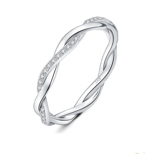 Lyra Moissanite Stacking Ring – 925 Sterling Silver