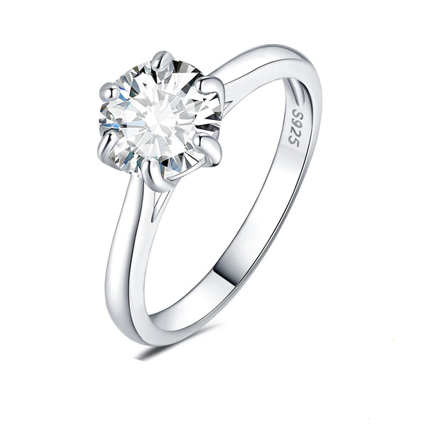 Stella Moissanite Engagement Ring – 925 Sterling Silver