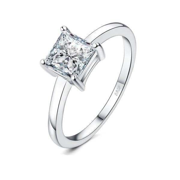 Vega Moissanite Engagement Ring – 925 Sterling Silver