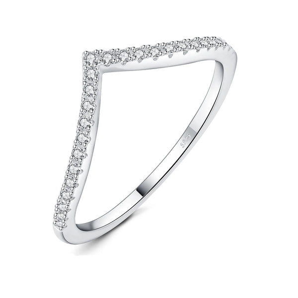 Elara Moissanite Stacking Ring – 925 Sterling Silver