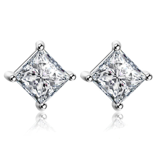 Vega Moissanite Stud Earrings – 925 Sterling Silver